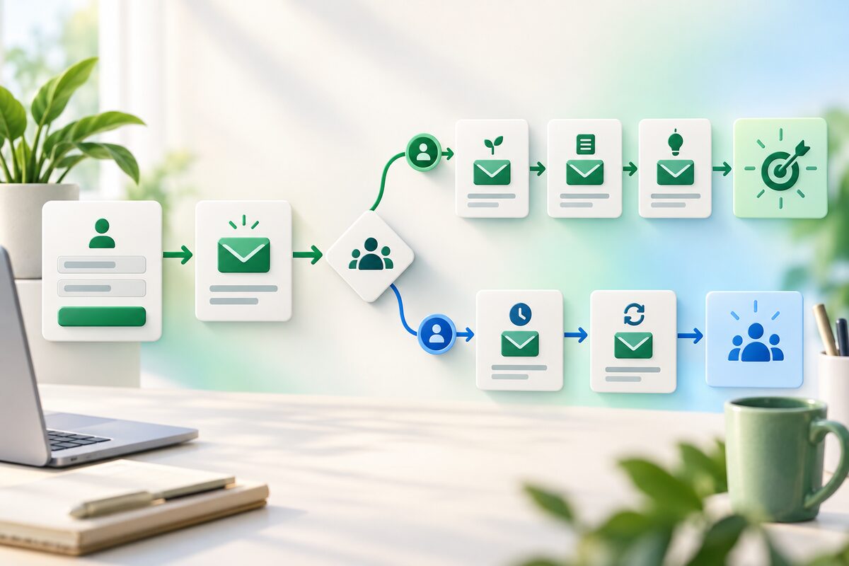 MailerLite email automation workflow from signup form to nurture emails
