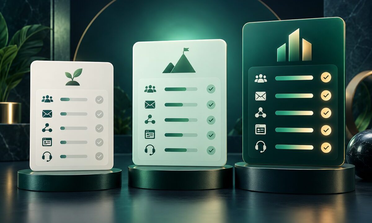 MailerLite pricing comparison showing Free, Comfort, and Power plan features