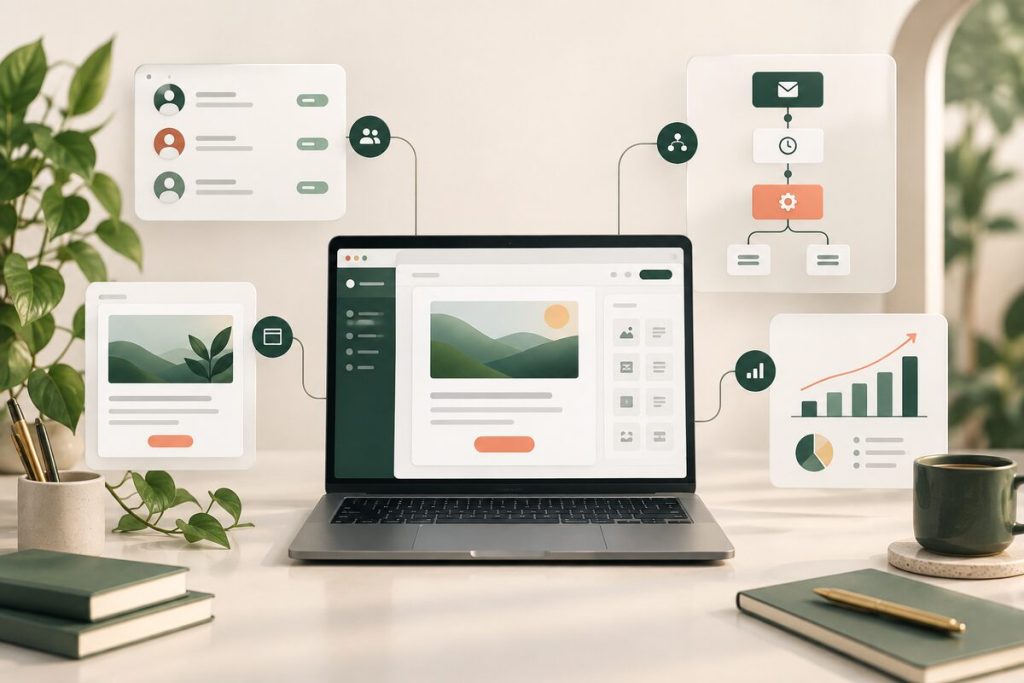 MailerLite email marketing platform with newsletters, subscribers, automations, and reports