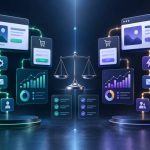 Side-by-side comparison of two all-in-one marketing platform workflows